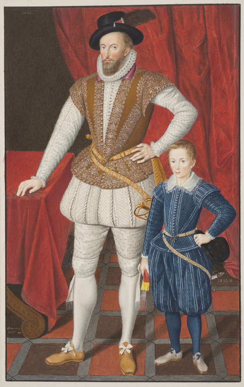 Sir Walter Raleigh e filho, 1602 de Unbekannt