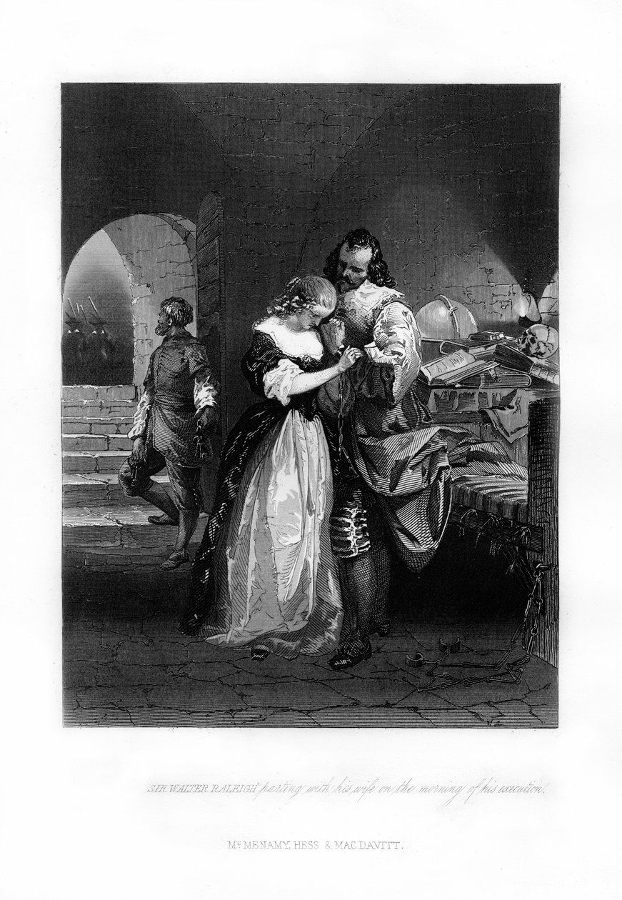 Sir Walter Raleigh separando sua esposa na manhã de sua execução, 1618, 1872 de Unbekannt