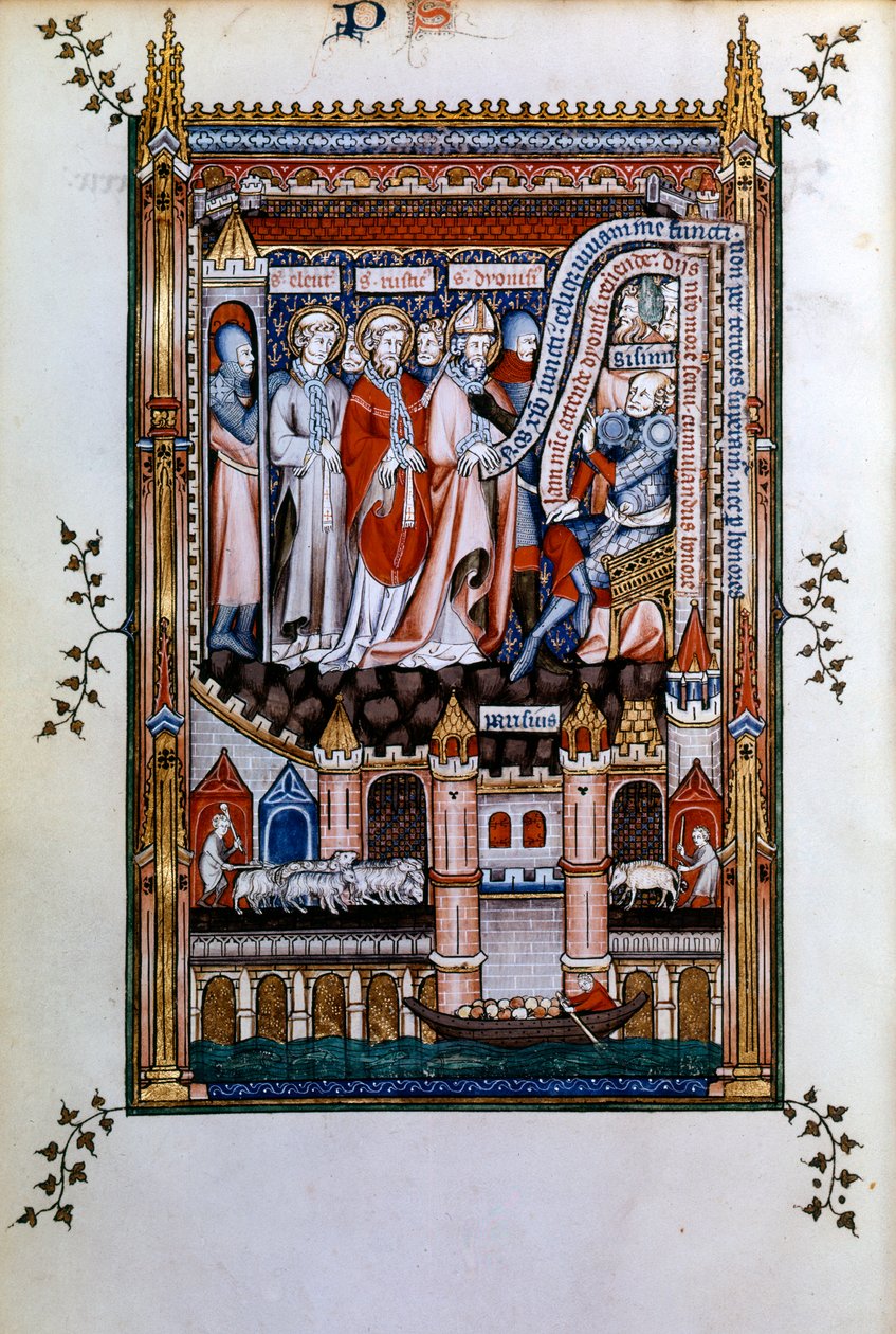 Sisinnius exorta St Denis a renunciar à sua fé, 1317 de Unbekannt