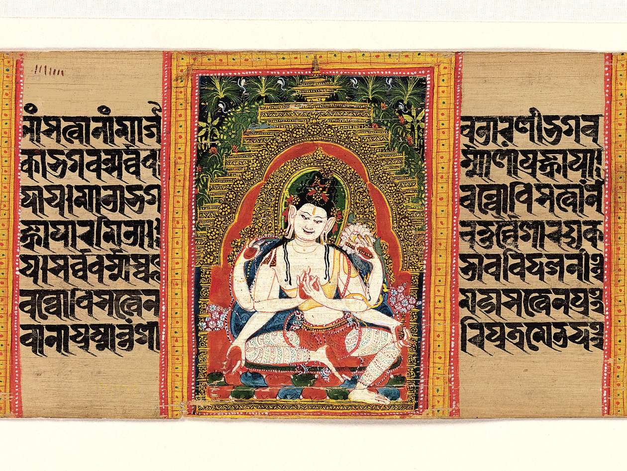 Avalokiteshvara de seis braços Explicando o Dharma ..., Perfeição da Sabedoria, início do século XII. de Unbekannt