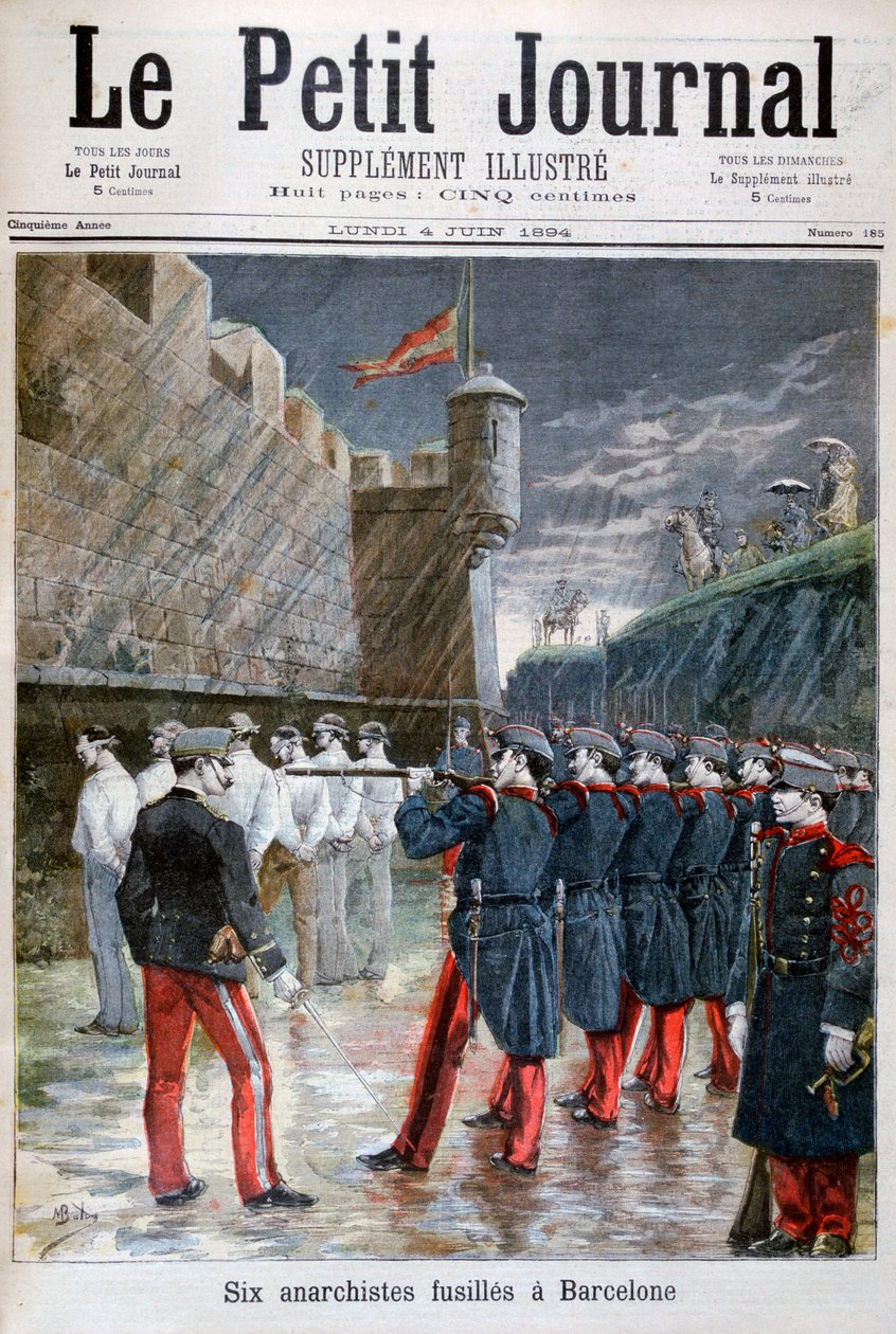 Seis anarquistas executados em Barcelona, 1894 de Unbekannt