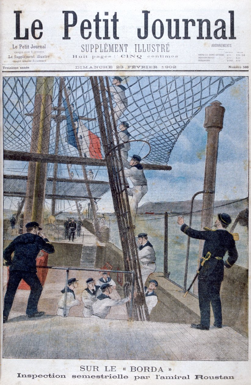 Seis inspecções mensais pelo almirante Roustan a bordo do Borda, 1902 de Unbekannt