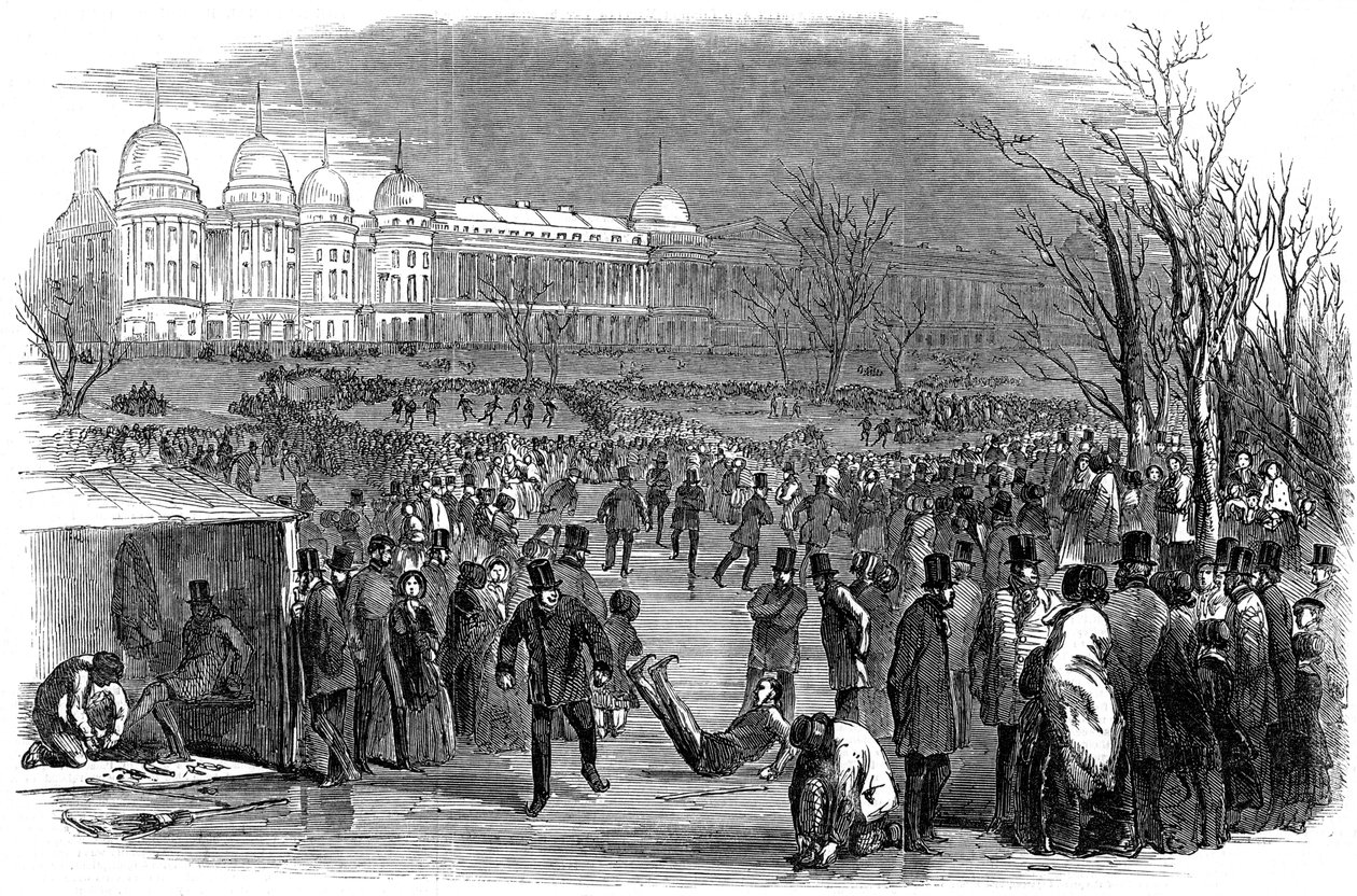 Patinando em Regents Park, 1850 de Unbekannt