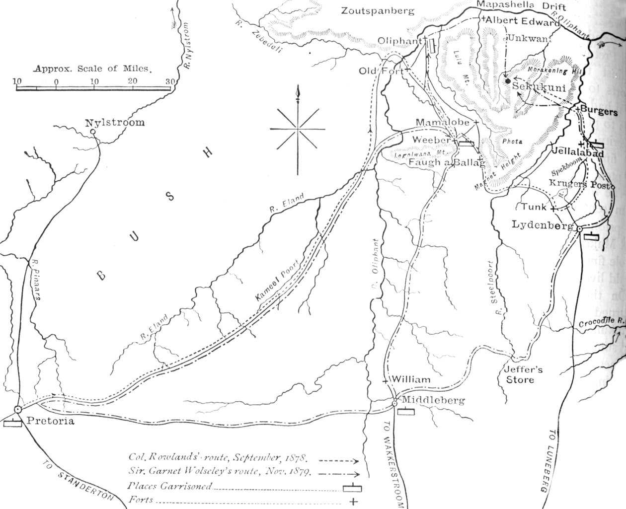 Mapa de esboço do país de Sekukunis, c1880 de Unbekannt