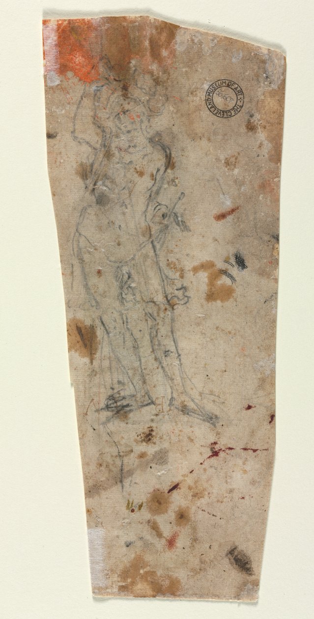 Esboço de uma figura masculina blindada, 1600s. de Unbekannt