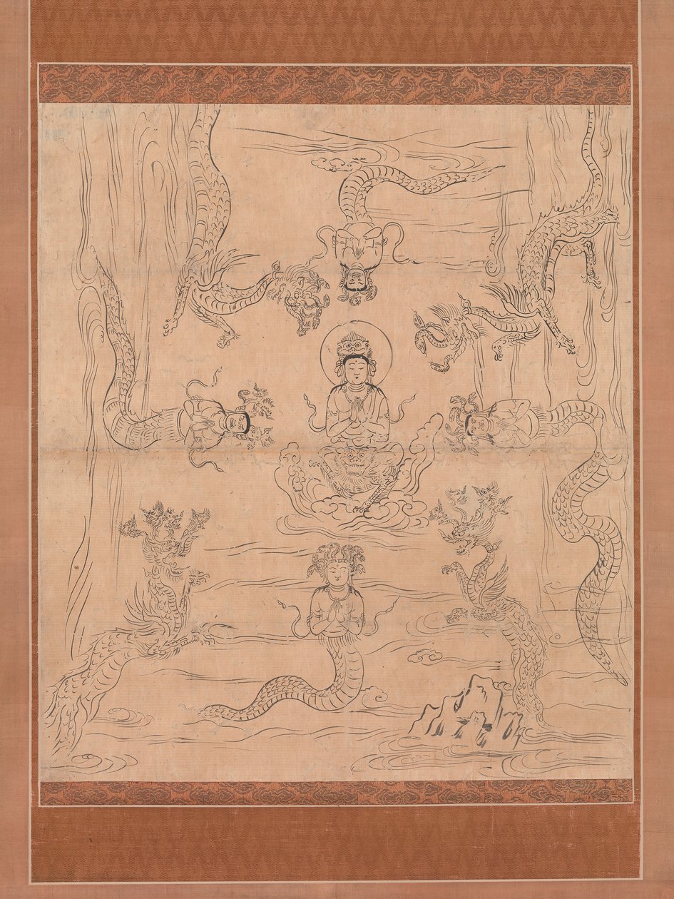 Esboço de uma mandala de chuva convidativa, século XII. de Unbekannt