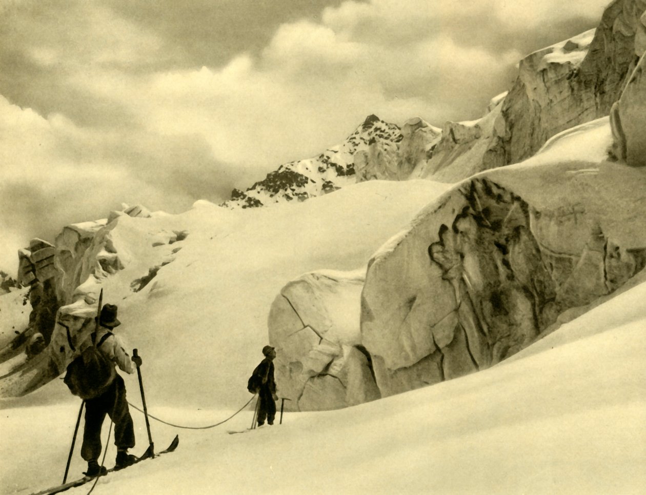 Esqui em Silvretta, Áustria, c1935. de Unbekannt