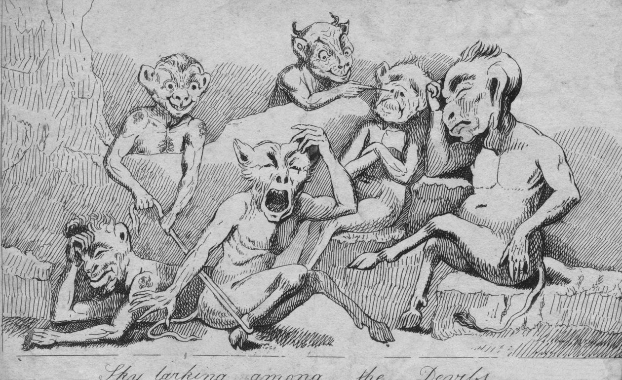 Larking do céu entre os diabos, século c19 de Unbekannt