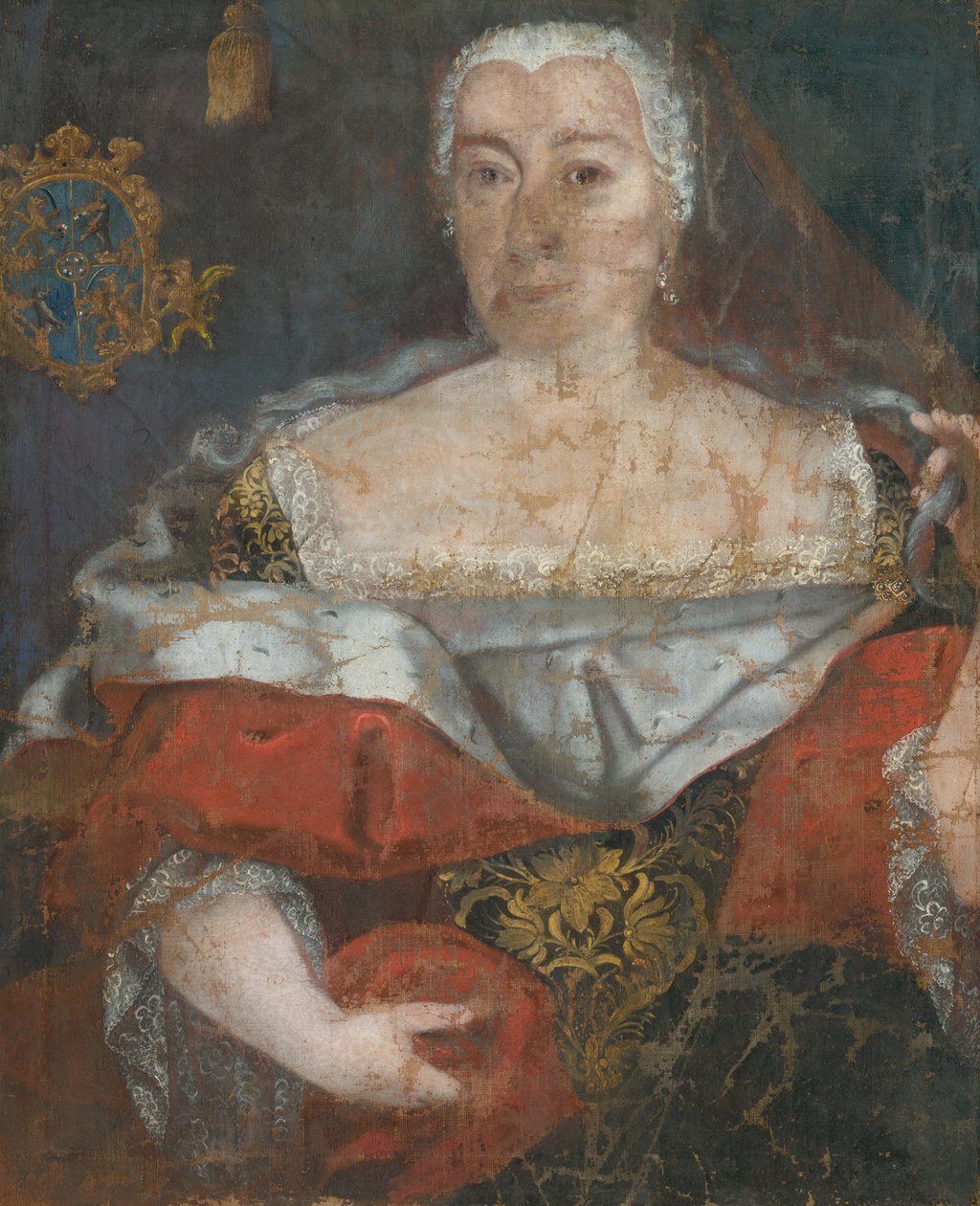 Pintor eslovaco em meados do século XVIII - Retrato de um Zemianka em uma capa de brocado de Unbekannt