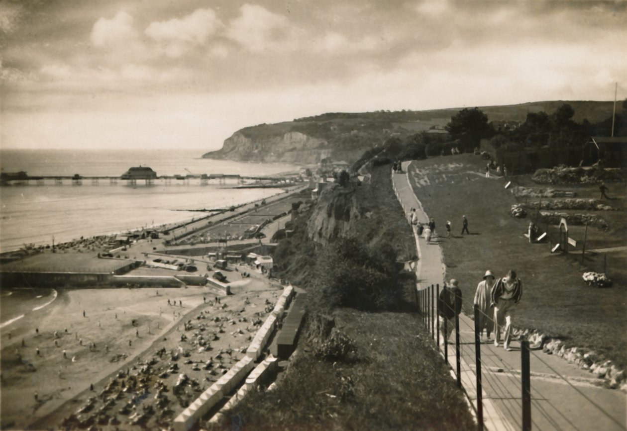 Baía pequena da esperança e cais de Shanklin, IW, de Cliff Walk, c1920. de Unbekannt