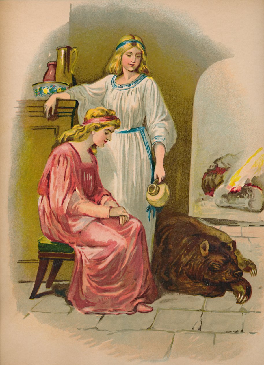 Branca de neve e vermelho-rosa, 1903 de Unbekannt