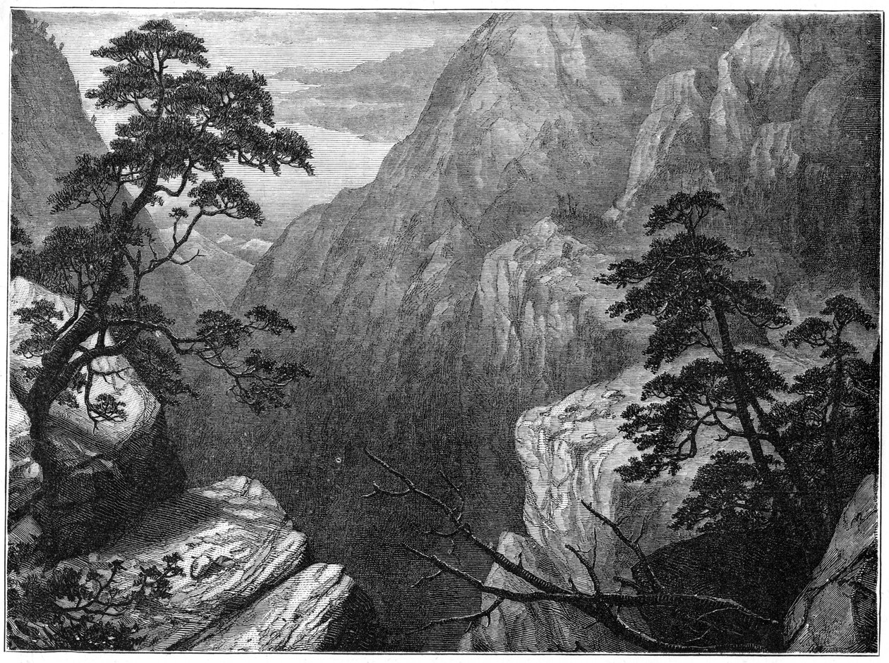 Cordilheira nevada da Sierra Madre, montanhas rochosas, EUA, 1877 de Unbekannt