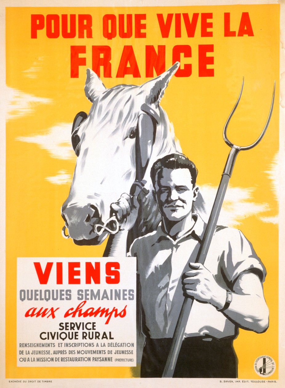 Para que a França possa viver, passar algumas semanas trabalhando nos campos, 1940-1944 de Unbekannt