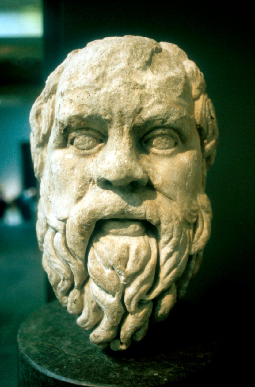 Sócrates, filósofo grego. Cópia romana de um original grego perdido de c370 aC de Unbekannt