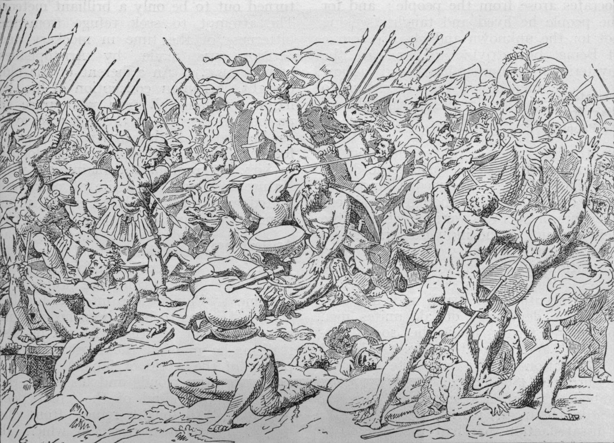 Sócrates na Batalha de Potidaea, 432 aC 1908 de Unbekannt