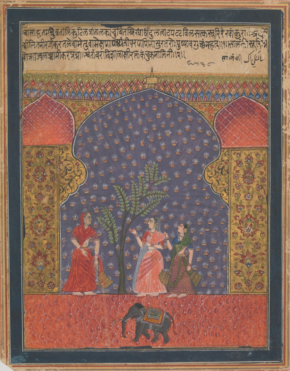 Solanki Raga, Folio de um Ragamala, ca. 1590. de Unbekannt