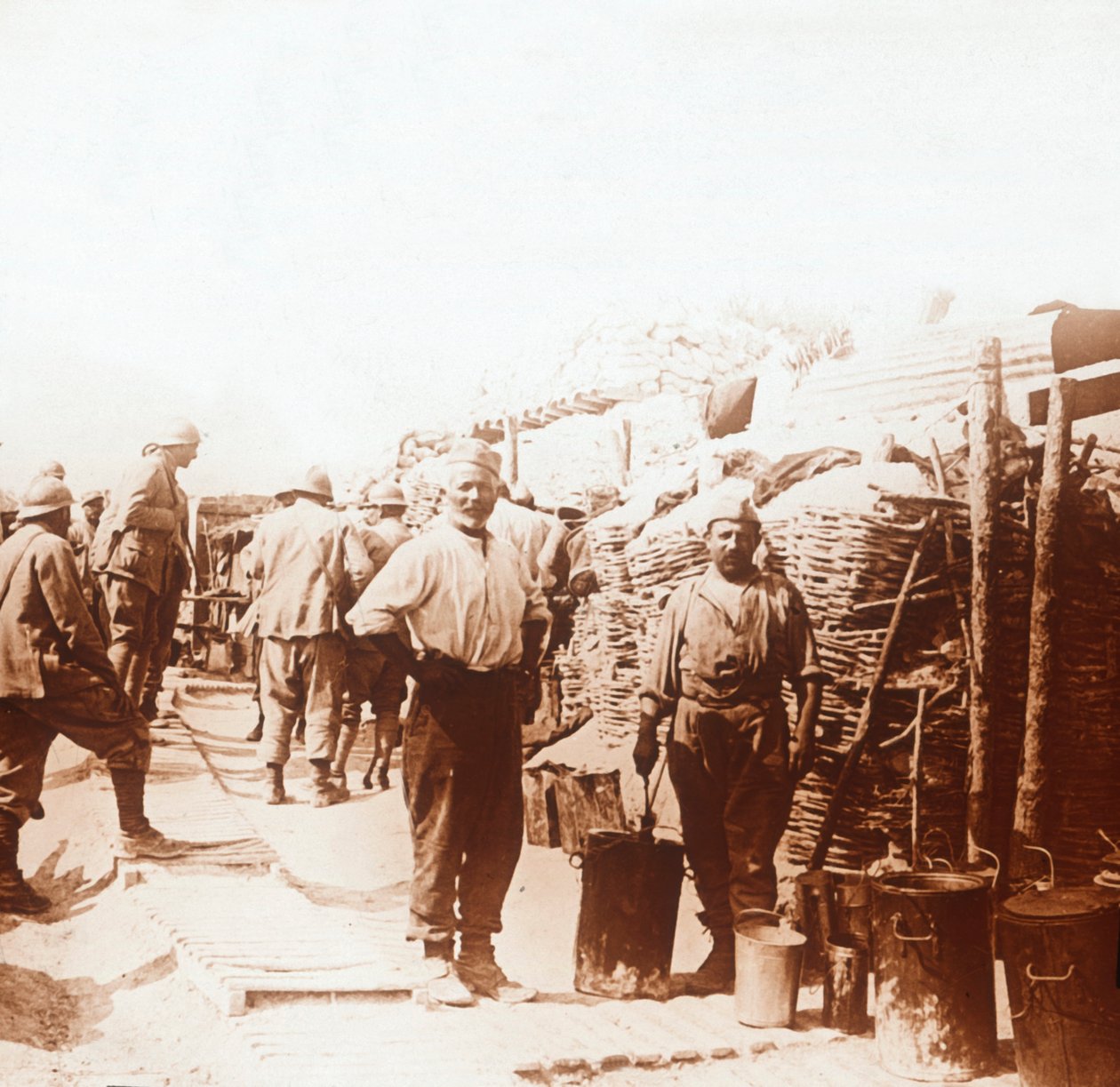 Soldados nas trincheiras, Bélgica, c1914-c1918 de Unbekannt