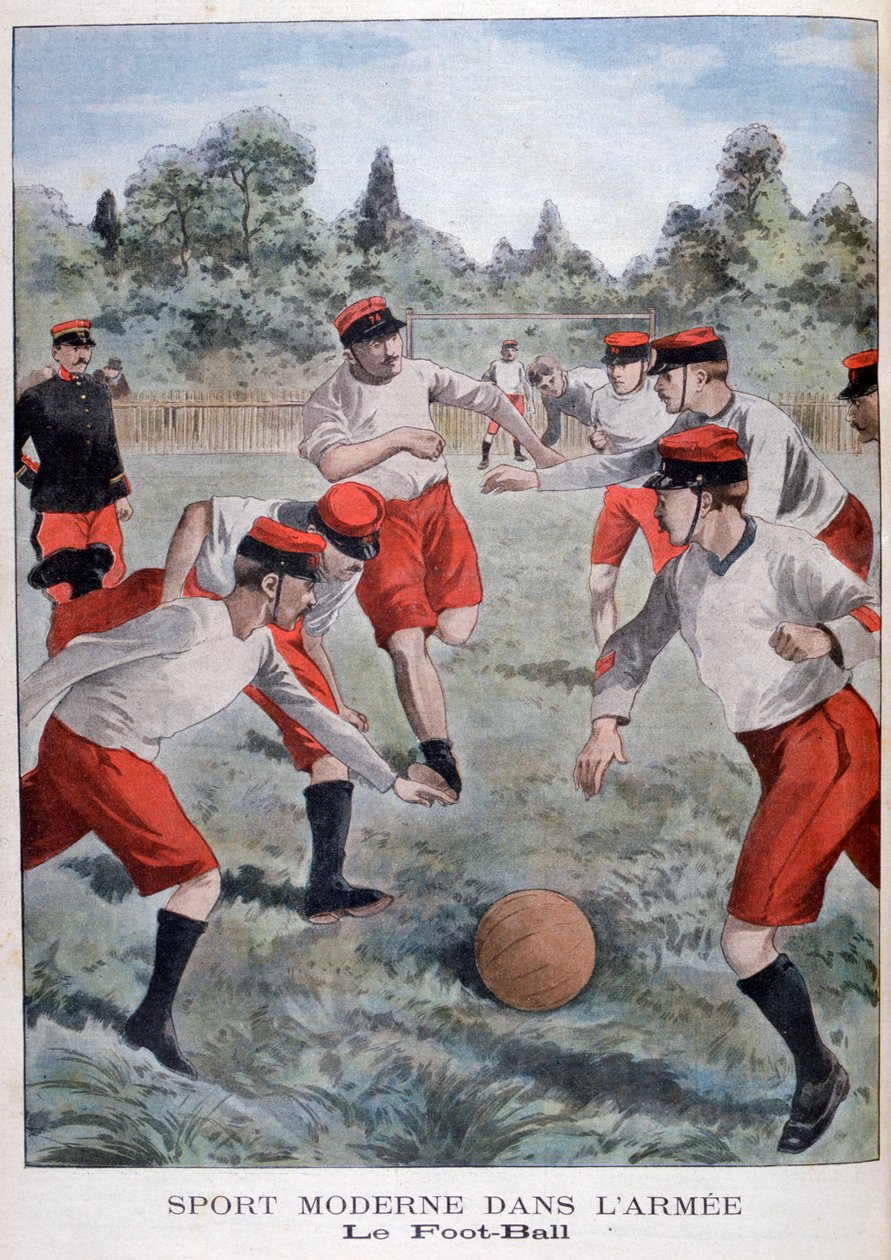 Soldados do exército francês jogando futebol, 1902 de Unbekannt
