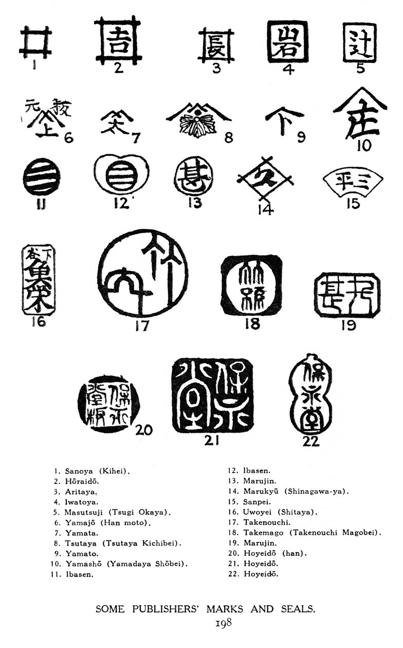 Marcas e selos de alguns editores japoneses, século 1925 de Unbekannt