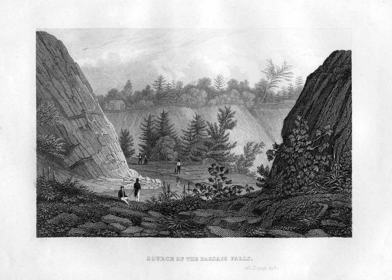 Fonte das Cataratas de Passaic, Nova Jersey, 1855 de Unbekannt