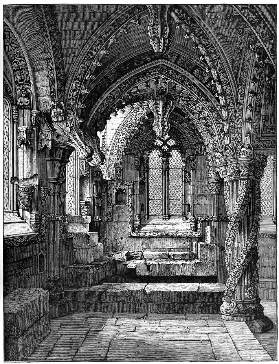 Canto sudeste da Lady Chapel, Rosslyn Chapel, Escócia, 1893 de Unbekannt
