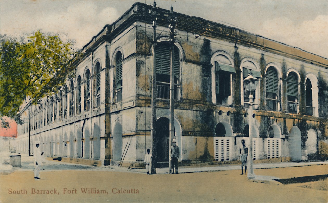 Quartel sul, Fort William, Calcutá, final do século XIX-início do século XX. de Unbekannt