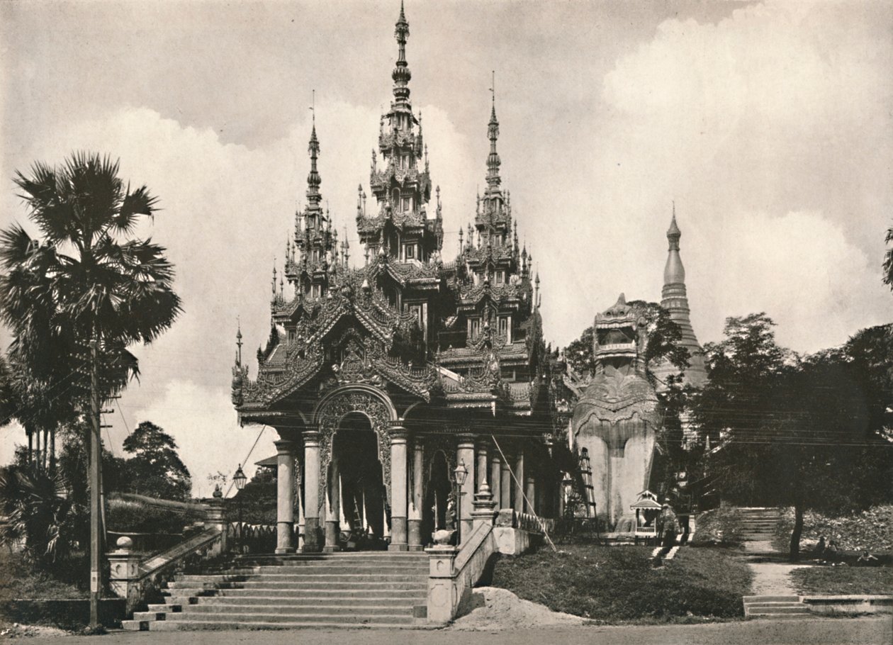 Entrada sul ao pagode Shwe Dagon, Rangoon, 1900. de Unbekannt