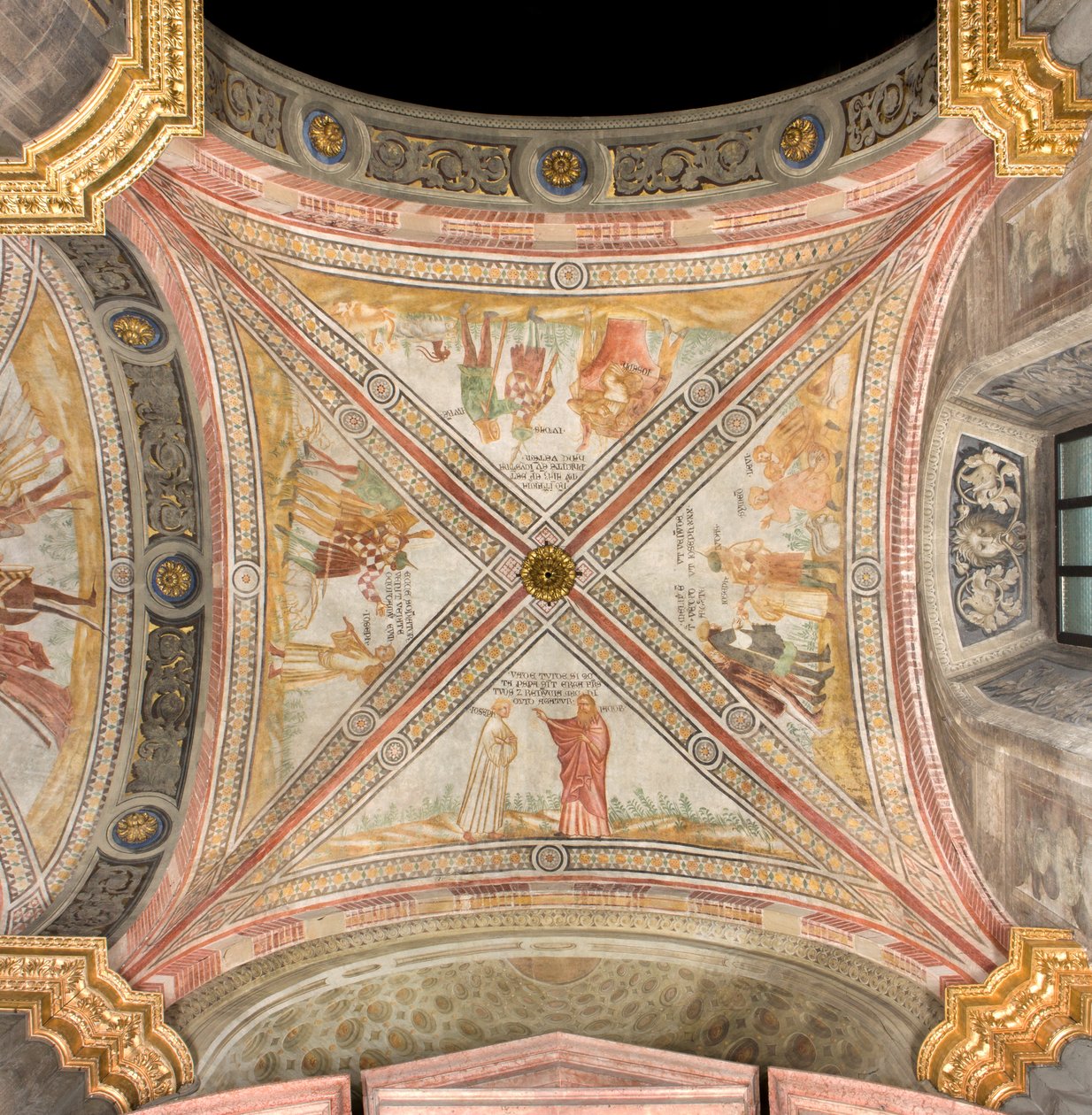 Transplante Sul primeiro vão leste, Jacob envia o filho de José para o Pasto, Lote dos Irmãos para passarinho José, Ruben sugere ser lançado no poço, José vendido a comerciantes, Catedral de Santa Maria Assunta, Duomo, Cremona, Lombardia, Itália (foto) de Unbekannt