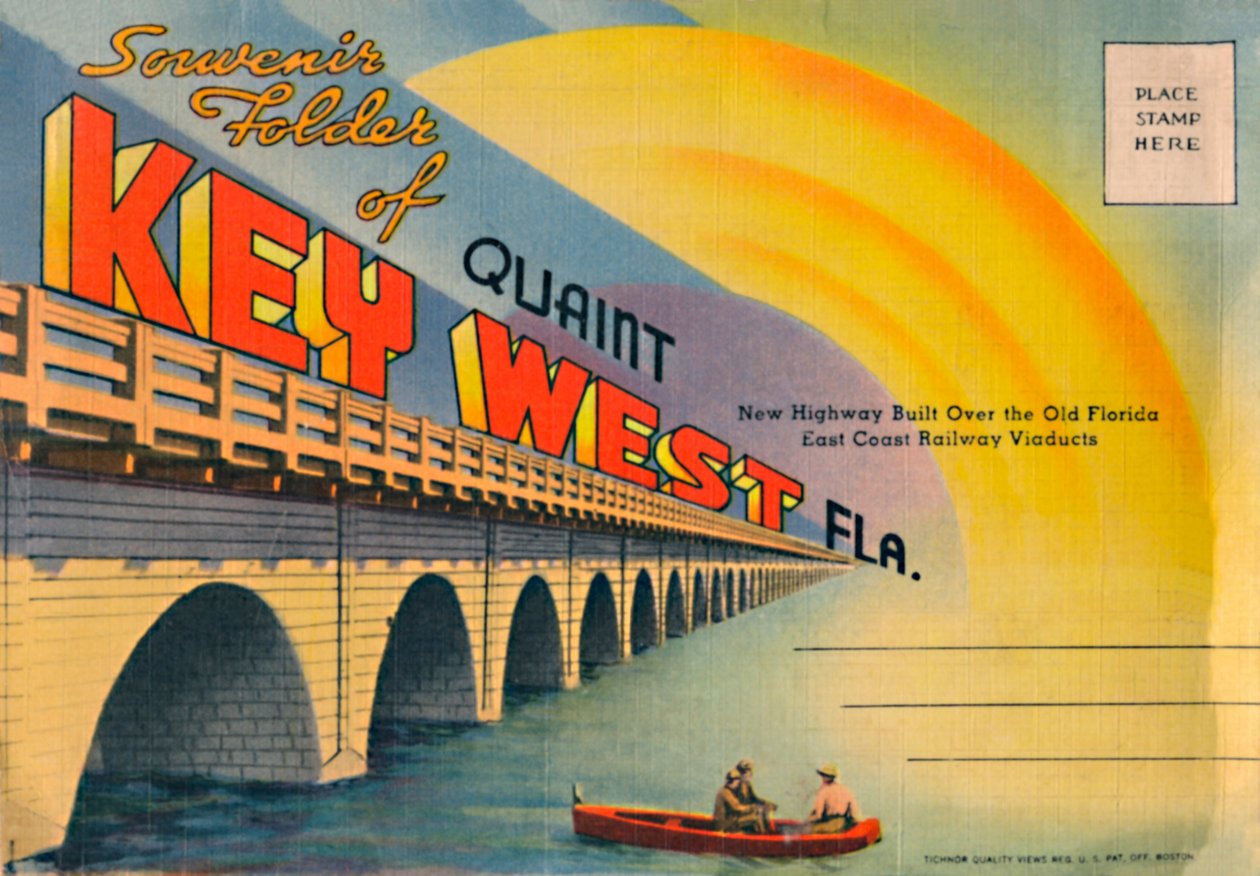 Pasta de lembranças da pitoresca Flórida de Key West. - New Highway, c1940s de Unbekannt