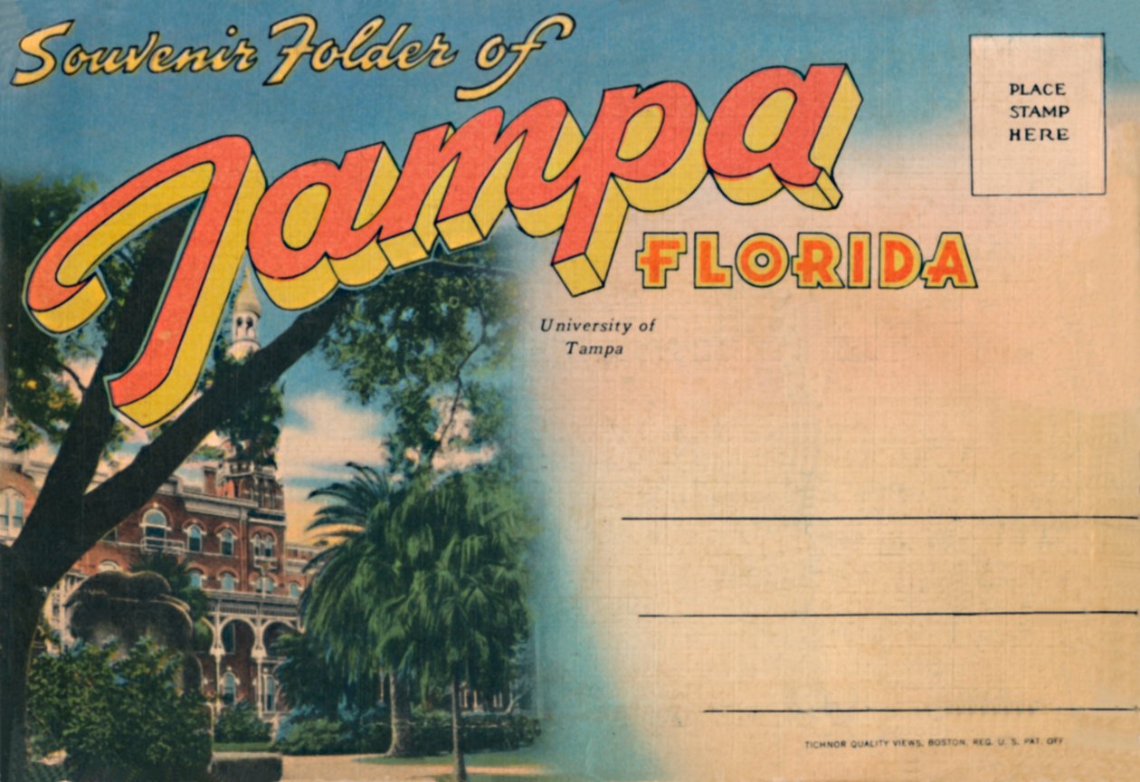 Pasta de lembranças de Tampa, Flórida - University of Tampa, c1940s de Unbekannt