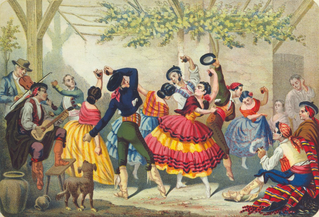 Dançarinos espanhóis, meados do século XIX de Unbekannt