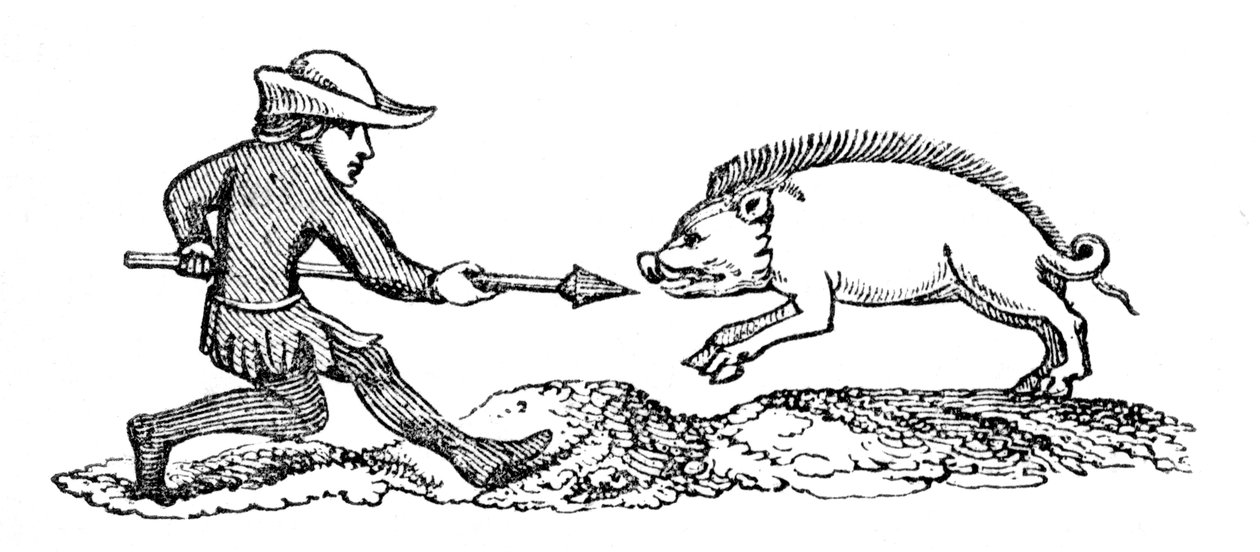 Lança um Javali, século XIV, 1833 de Unbekannt