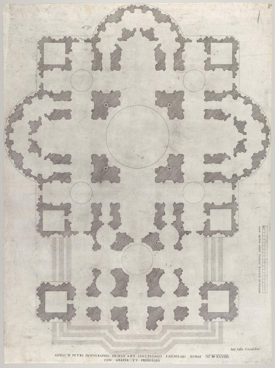 Vidro romano magnífico: Plano de St. PETERS, 1549. de Unbekannt