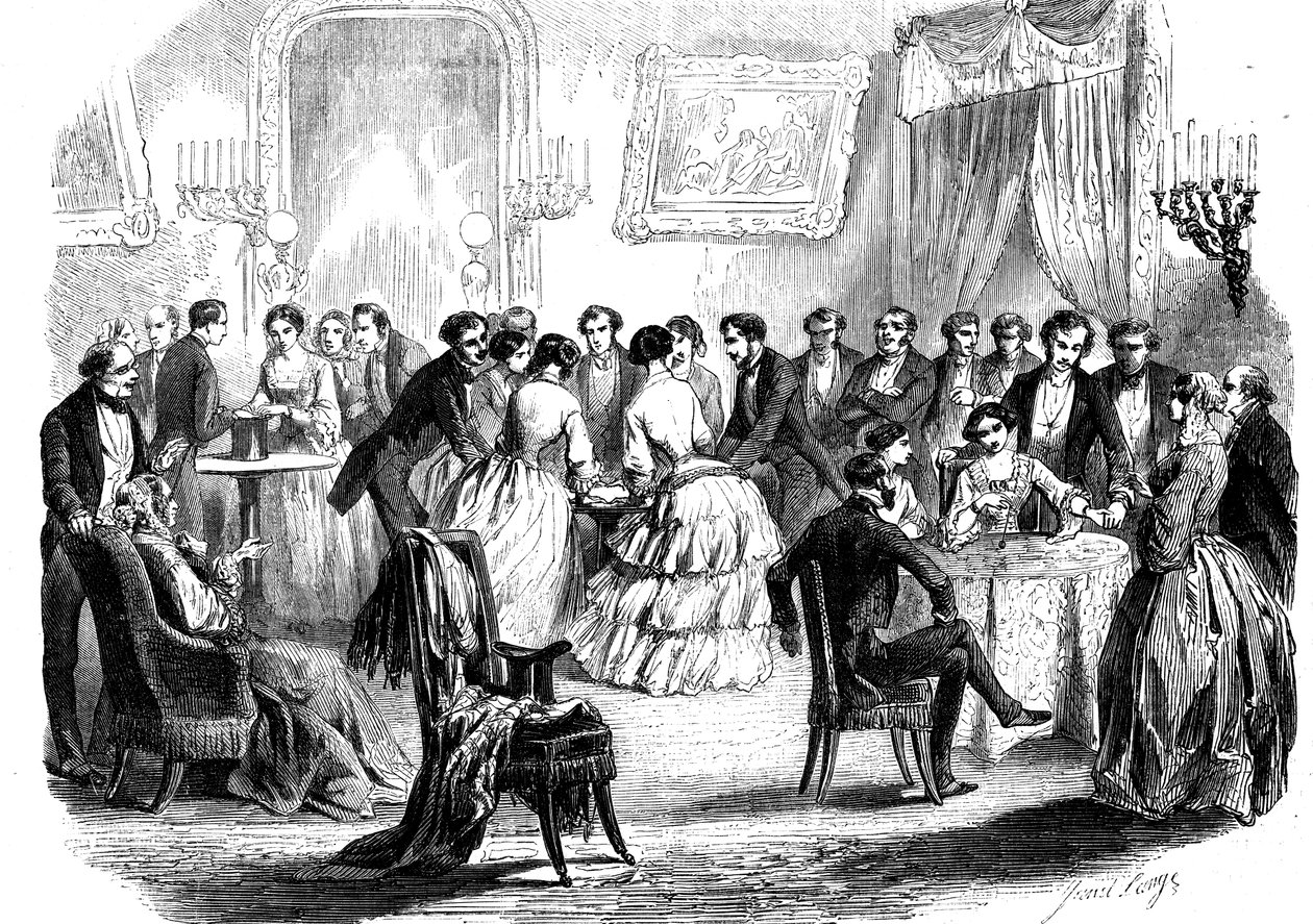 Encontro espírita em uma sala de Paris, 1853 de Unbekannt