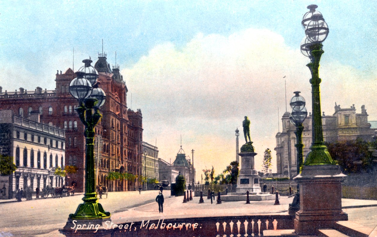 Spring Street, Melbourne, Austrália, 1912 de Unbekannt