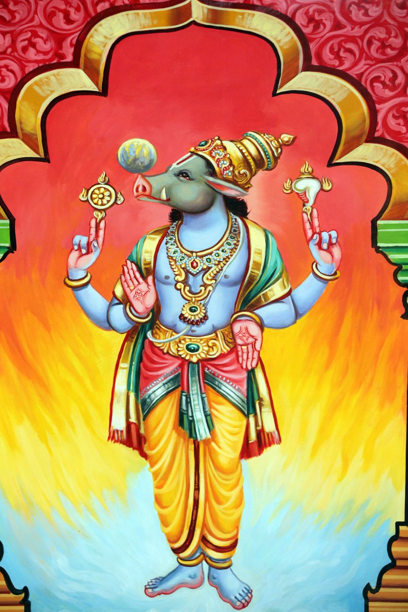 Sri Vadapathira Kaliamman templo hindu. Avatar de Vishnu. Terceira encarnação de Varaha. Singapura de Unbekannt