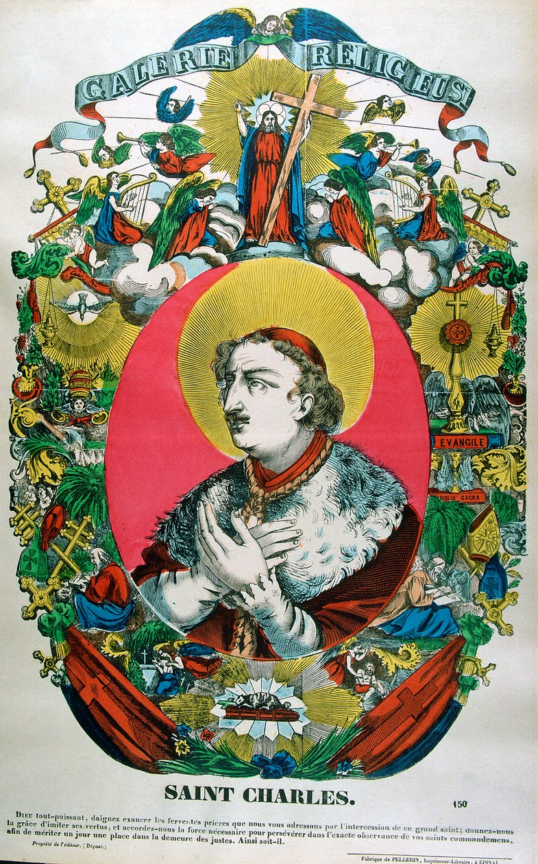 São Carlos de Borromeo, sacerdote italiano do século XVI, século XIX de Unbekannt