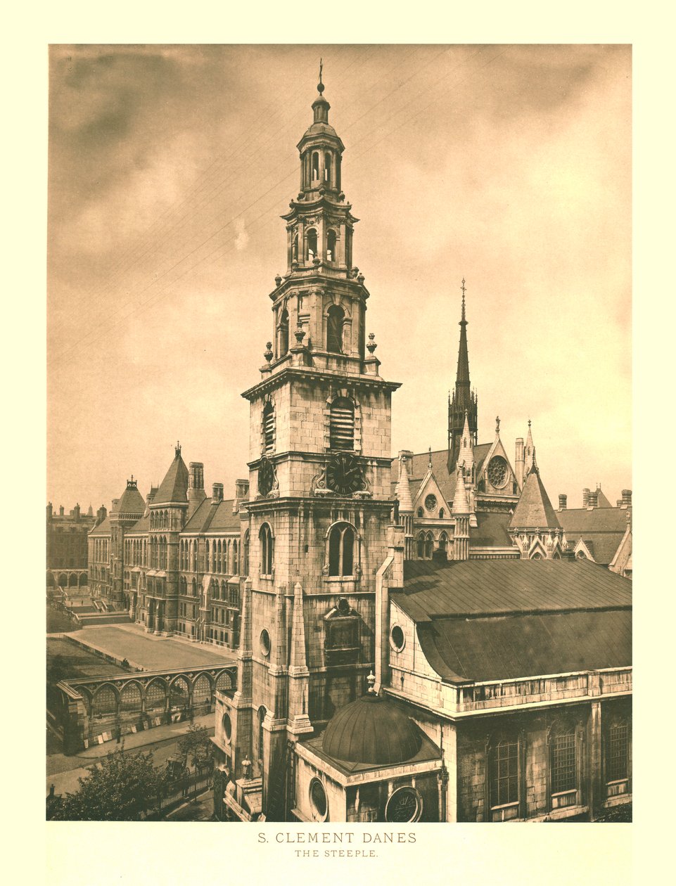 St Clement Danes, The Steeple, meados do século XIX. de Unbekannt