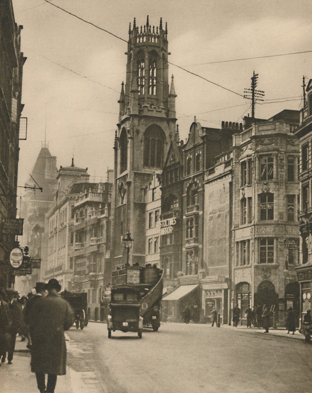 Rua da frota de St. Dunstans, igreja paroquial de Izaak Waltons, c1935. de Unbekannt