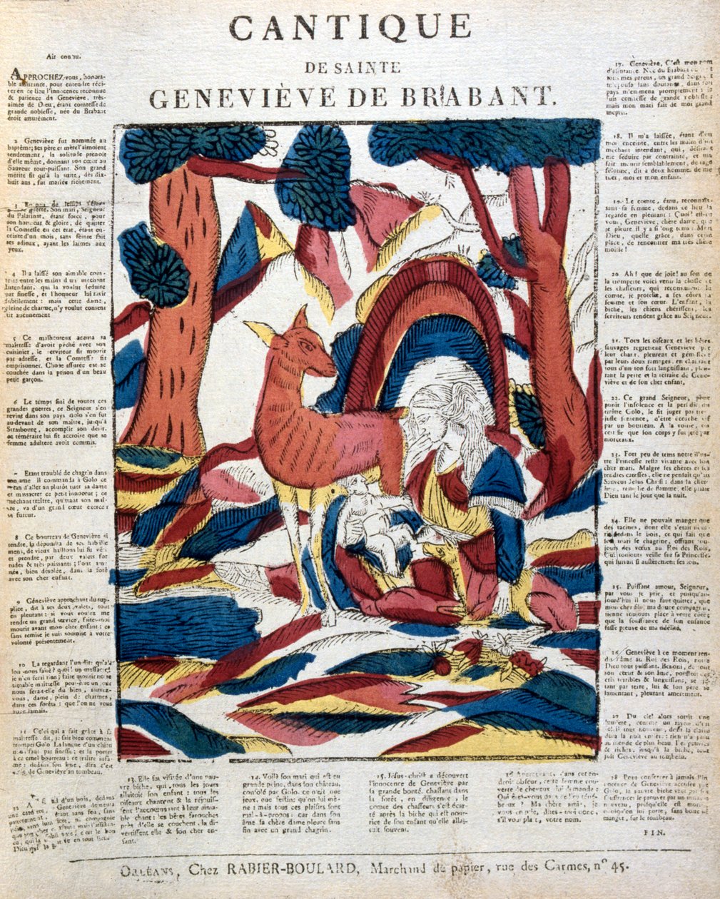 Santa Genoveva de Brabante na floresta, século XIX de Unbekannt