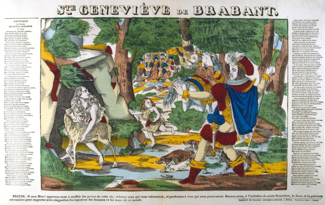St Genevieve de Brabant na floresta, século XIX de Unbekannt