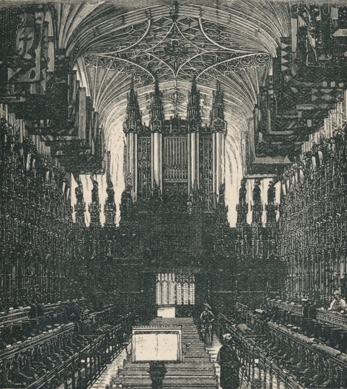 Capela de St. Georges: O coro, olhando para o oeste, 1895 de Unbekannt