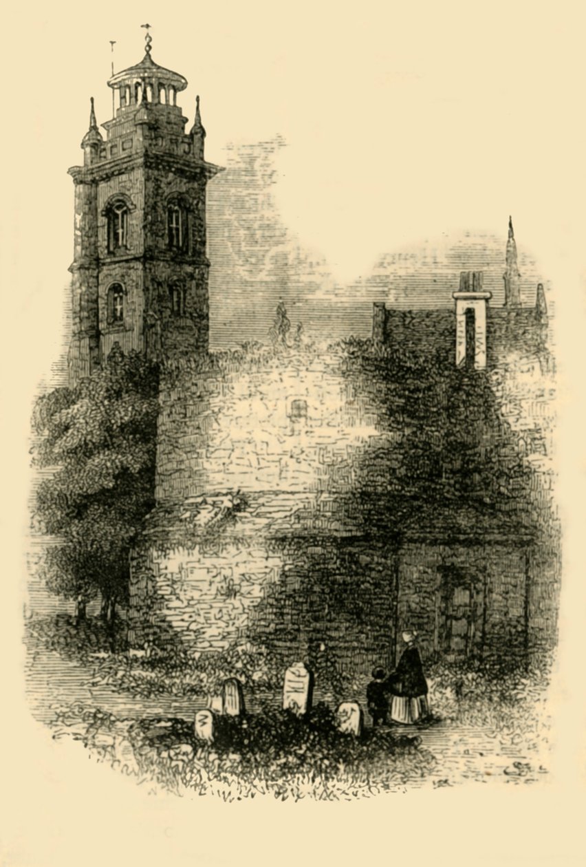 St. Giless, Cripplegate, mostrando a antiga muralha, c1872. de Unbekannt