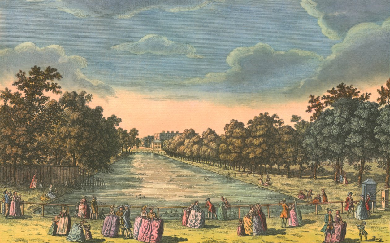 St James Park e casa de Buckingham, c1763. de Unbekannt
