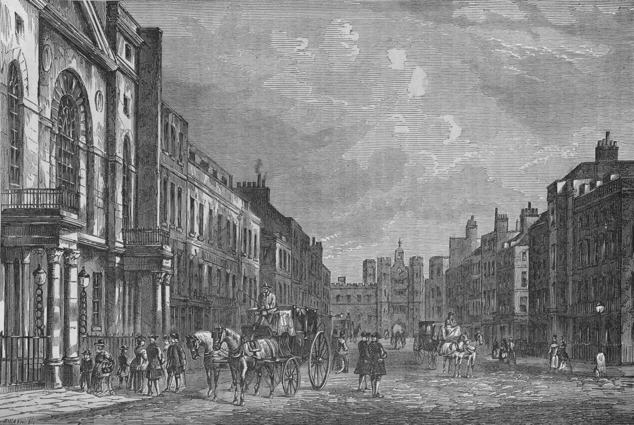St Jamess Street, Westminster, Londres, em 1750, c1800 1878 de Unbekannt