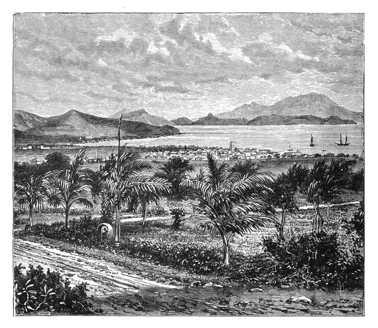 St Kitts, vista tirada de Nevis, c1890 de Unbekannt