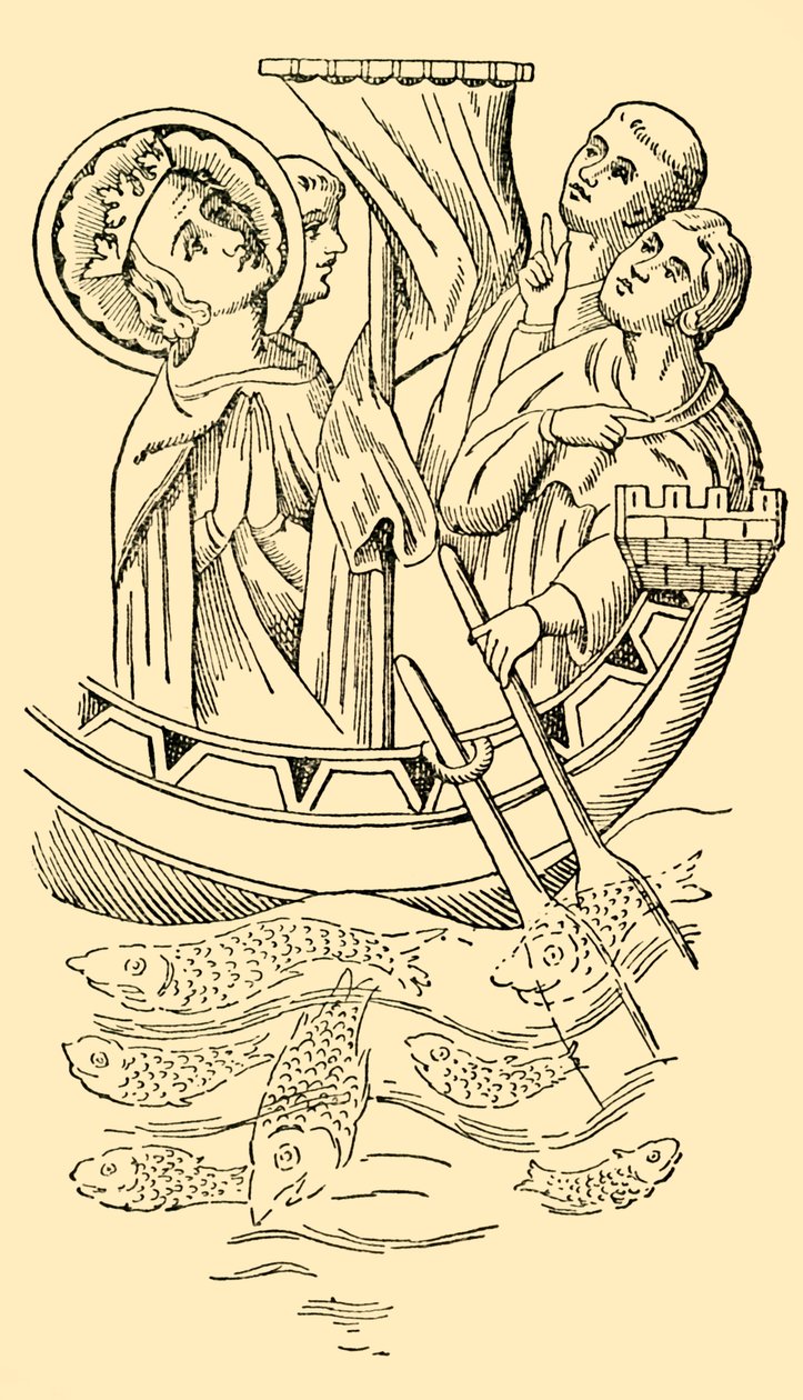St. Louis, rei da França, cruza o mar para a Terra Santa, século XIII, c1930. de Unbekannt