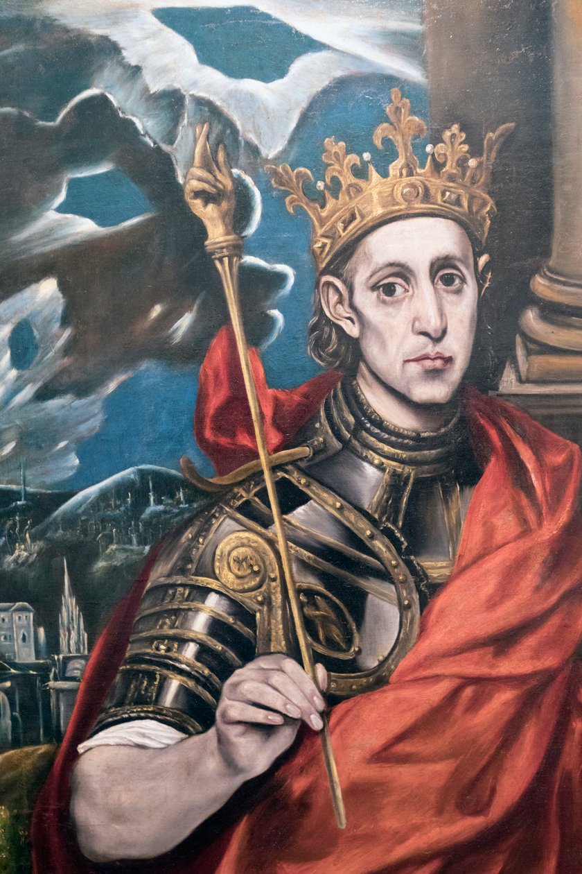 São Luís, Rei de França, por um seguidor de El Greco, exibido no Museu El Greco, Toledo, Província de Toledo, Castilla-La Mancha Espanha de Unbekannt