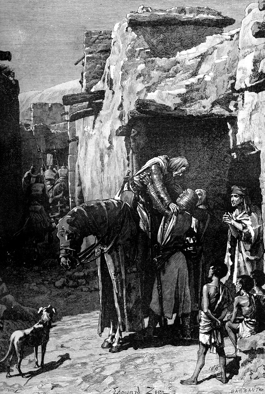 St Louis, rei da França, buscando refúgio dos sarracenos, 1909 de Unbekannt