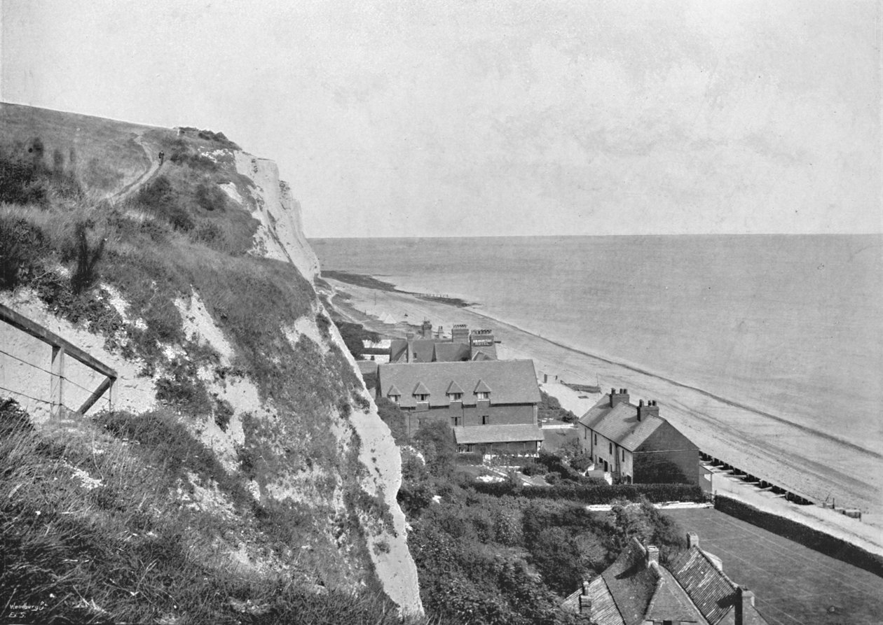 Baía de St. Margarets - o hotel, dos penhascos, 1895 de Unbekannt